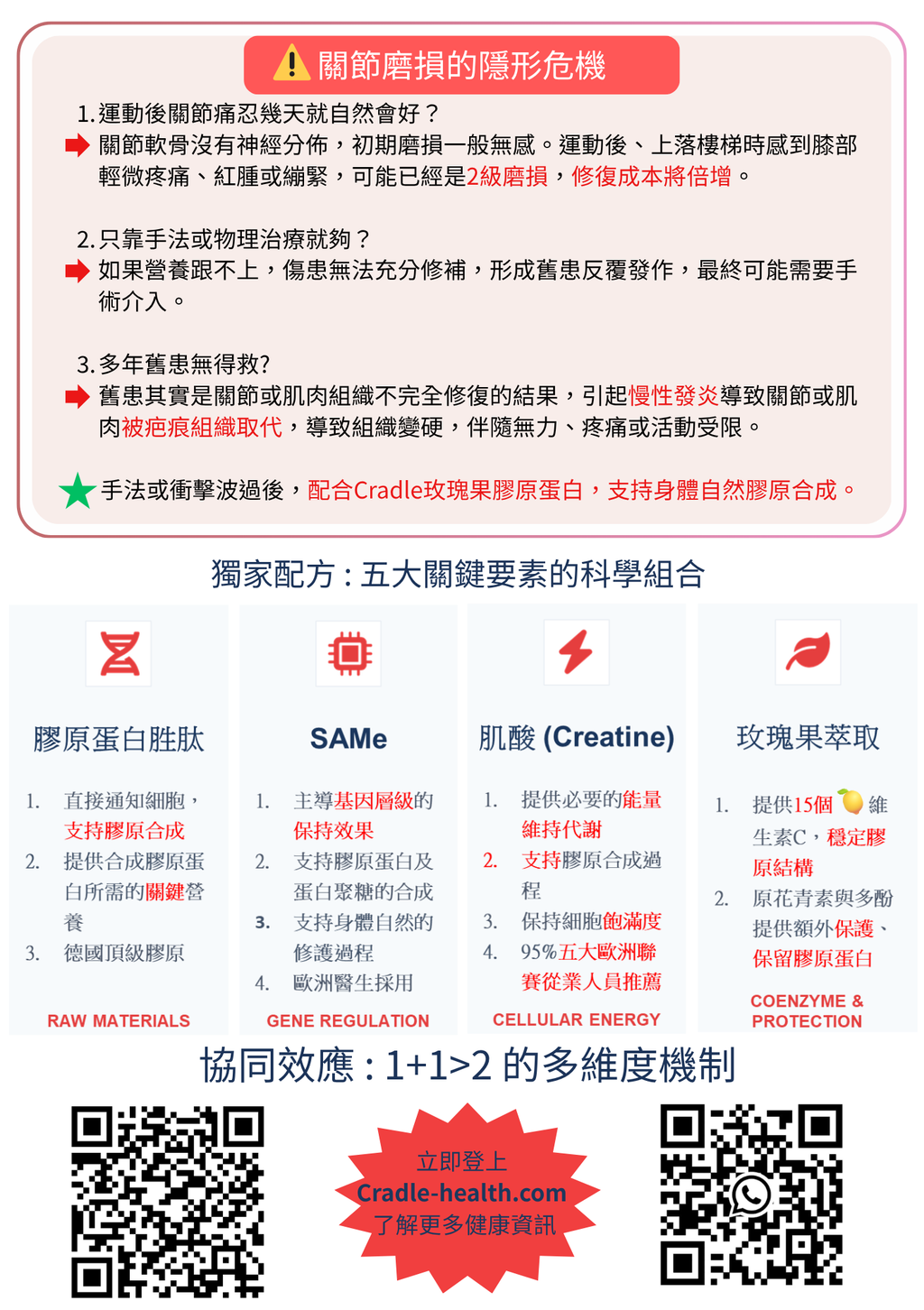 Cradle 玫瑰果膠原蛋白肽 | 15條/包 | 天然膠原補充方案 | 含歐洲醫生沿用多年的 SAMe 成分 |
